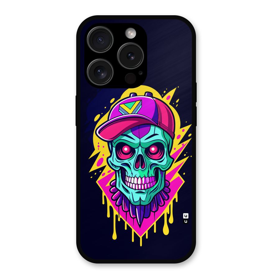 Skull In Cap Metal Back Case for iPhone 15 Pro