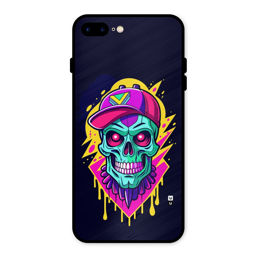 Skull In Cap Metal Back Case for iPhone 8 Plus