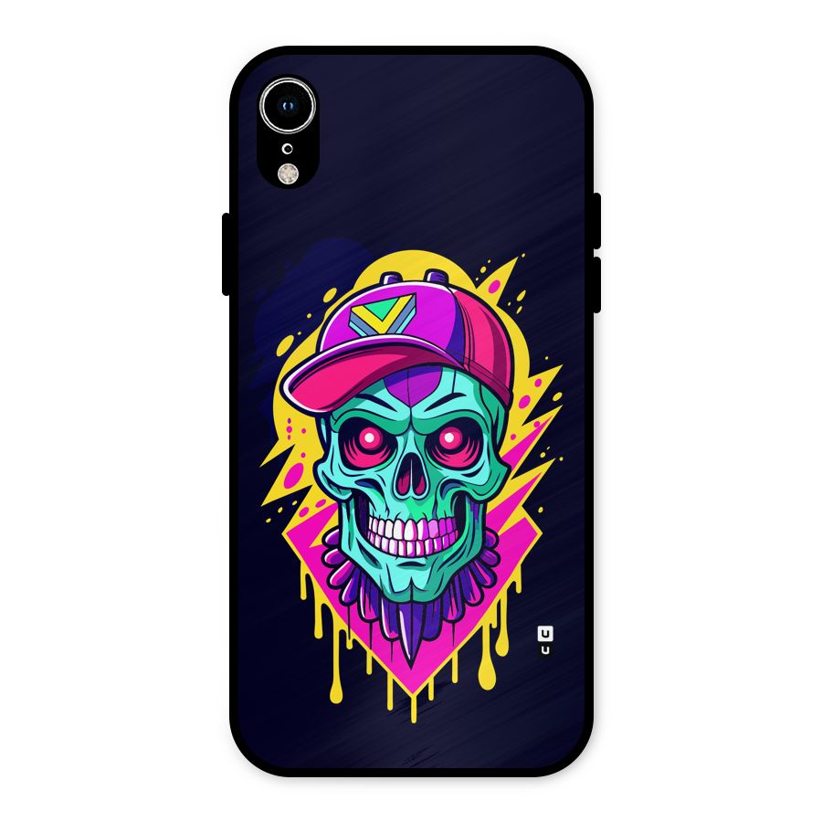 Skull In Cap Metal Back Case for iPhone XR