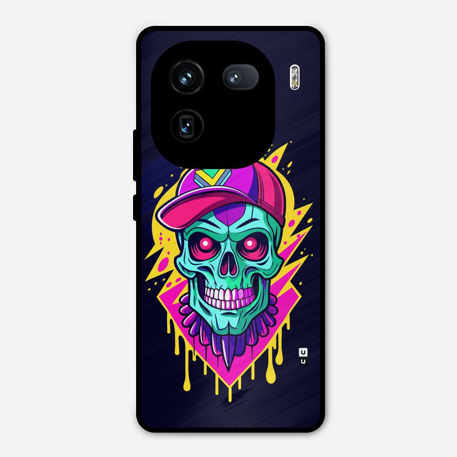 Skull In Cap Metal Back Case for iQOO 12