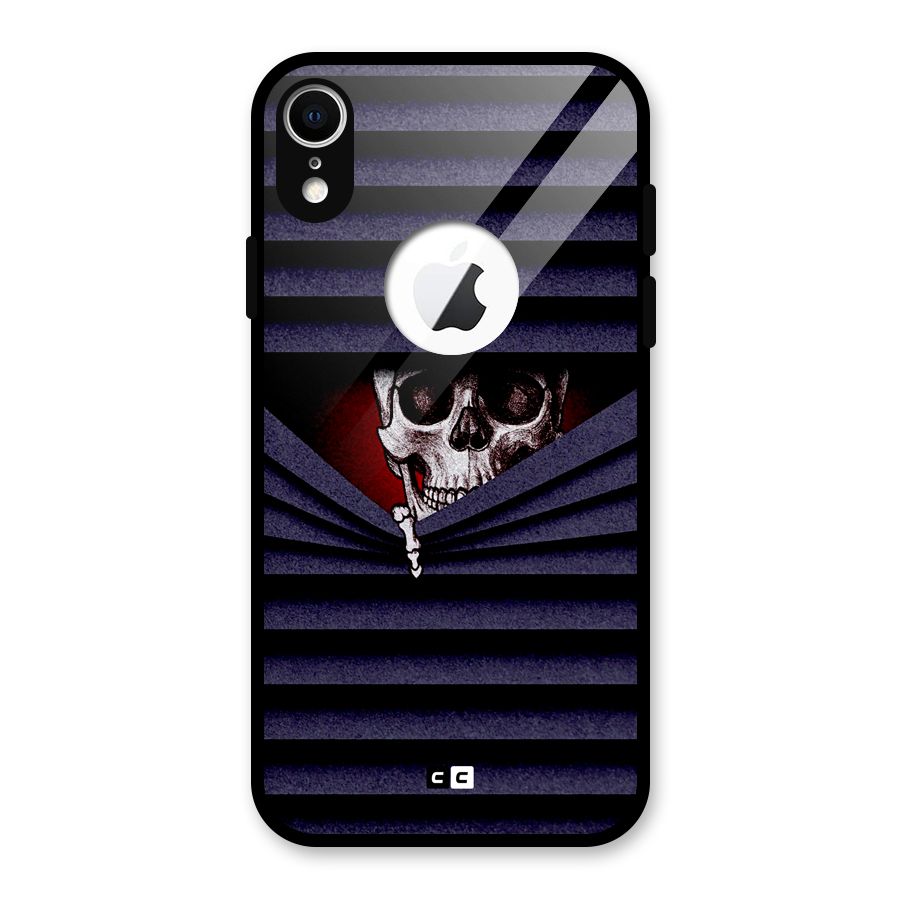Skull Peak Glass Back Case for iPhone XR Logo Cut