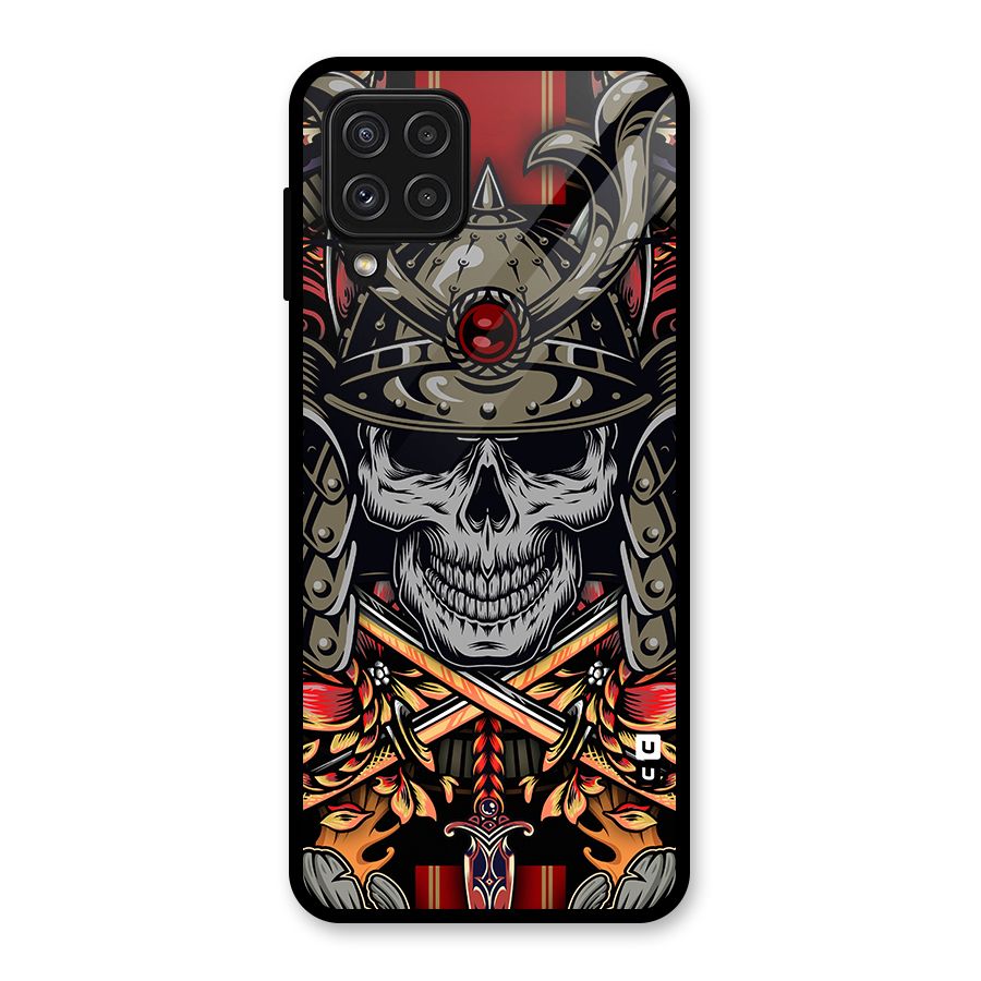 Skull Swords Snakes Glass Back Case for Galaxy A22 4G