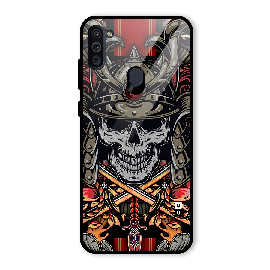 Skull Swords Snakes Glass Back Case for Galaxy M11