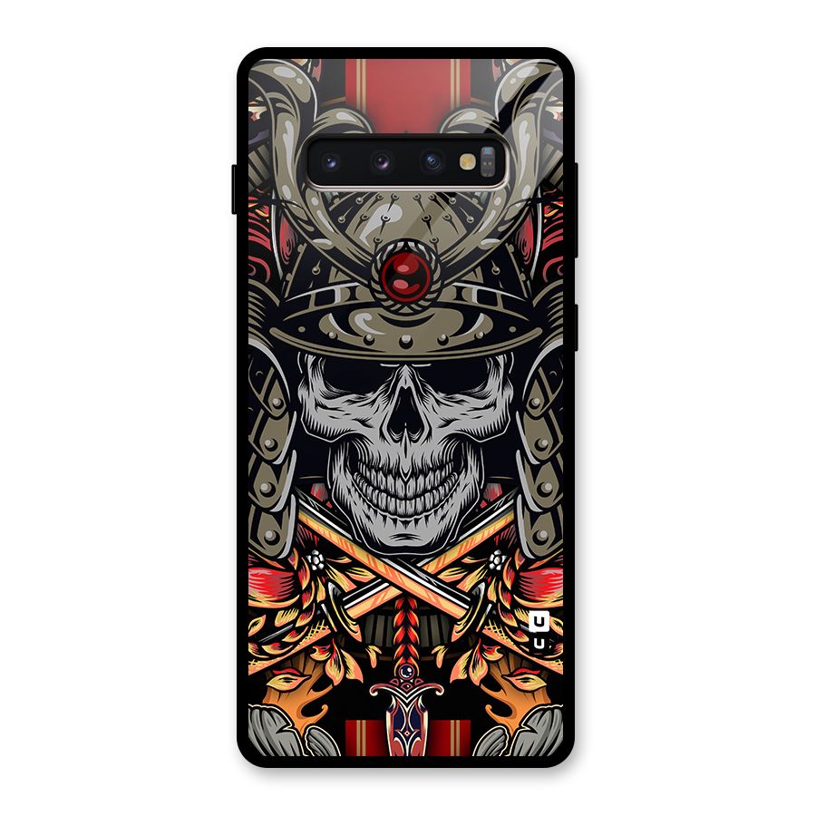 Skull Swords Snakes Glass Back Case for Galaxy S10 Plus