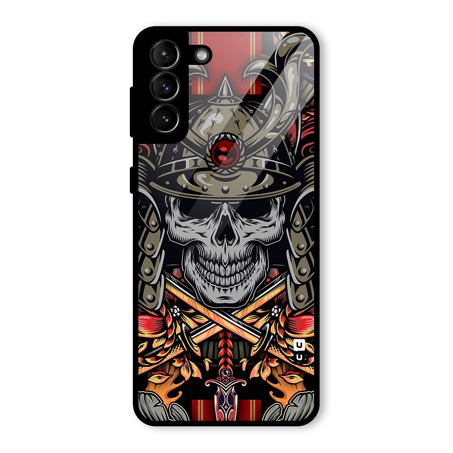 Skull Swords Snakes Glass Back Case for Galaxy S21 Plus