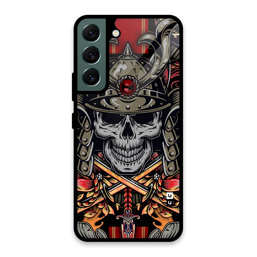 Skull Swords Snakes Glass Back Case for Galaxy S22 5G