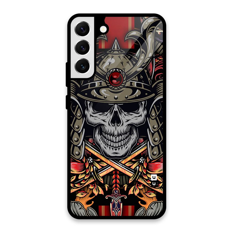 Skull Swords Snakes Glass Back Case for Galaxy S22 Plus 5G