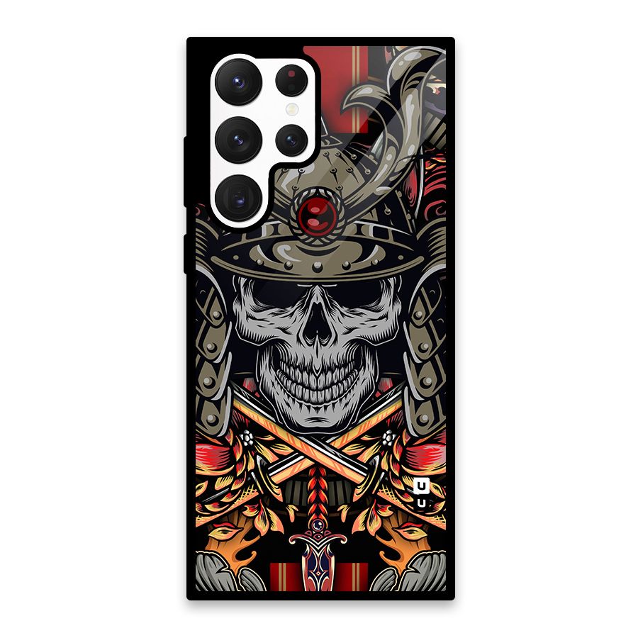 Skull Swords Snakes Glass Back Case for Galaxy S22 Ultra 5G