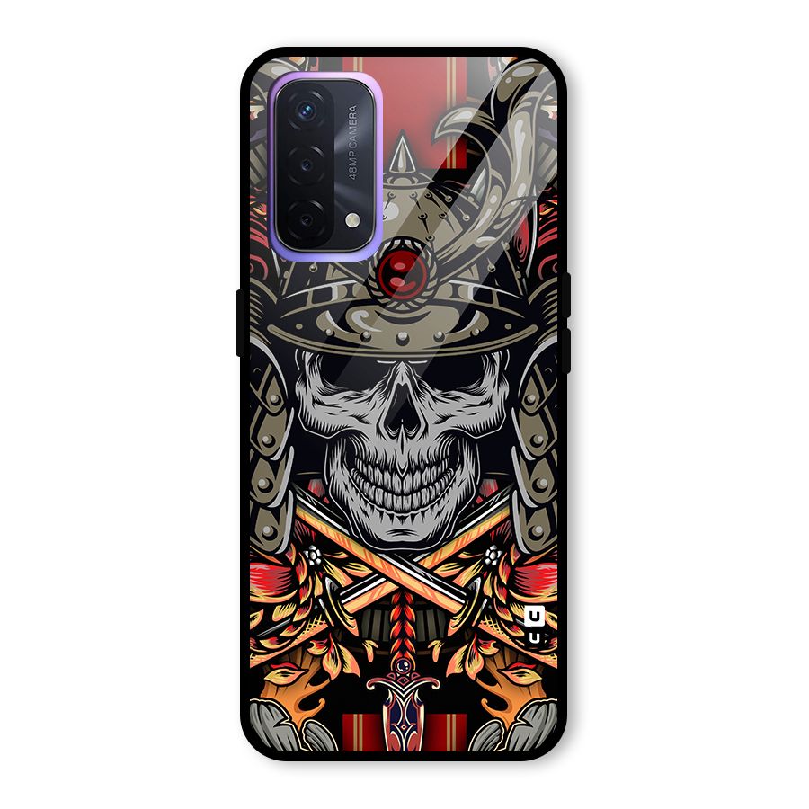 Skull Swords Snakes Glass Back Case for Oppo A74 5G