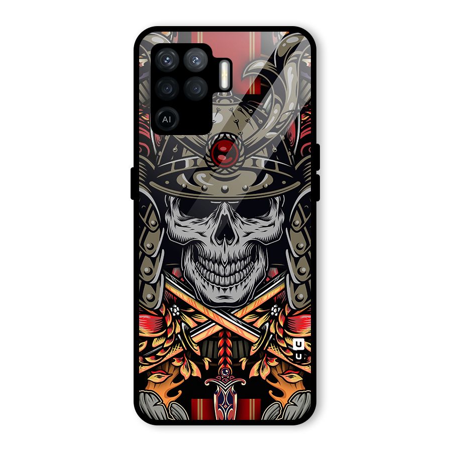 Skull Swords Snakes Glass Back Case for Oppo F19 Pro