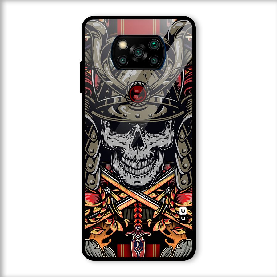 Skull Swords Snakes Glass Back Case for Poco X3