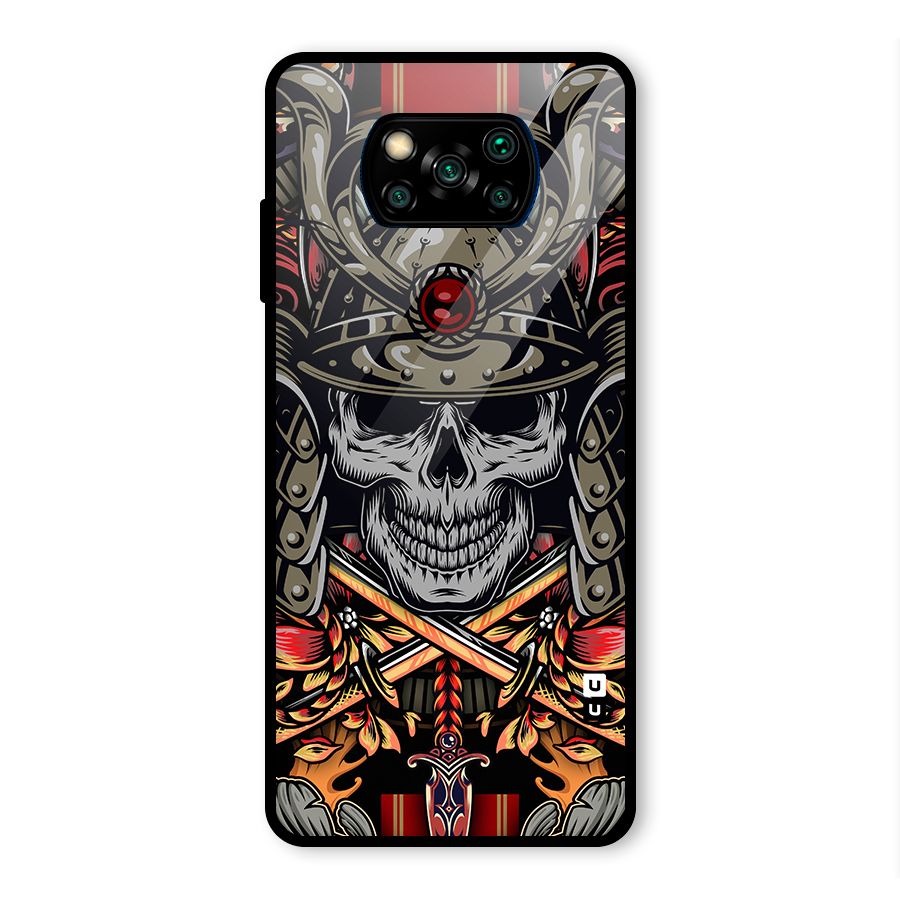 Skull Swords Snakes Glass Back Case for Poco X3 Pro