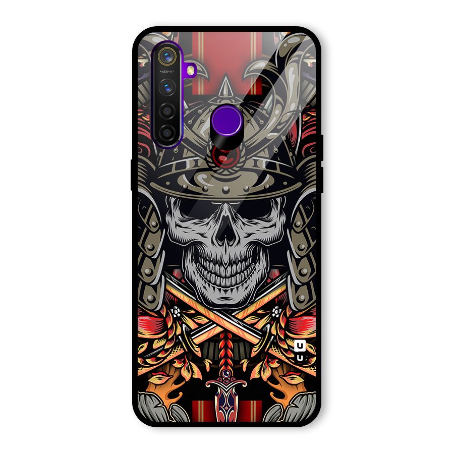 Skull Swords Snakes Glass Back Case for Realme 5 Pro