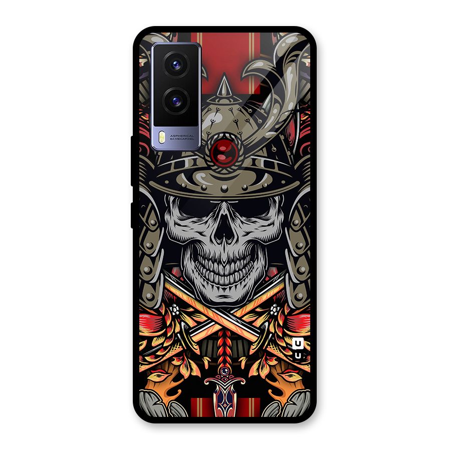 Skull Swords Snakes Glass Back Case for Vivo V21e 5G