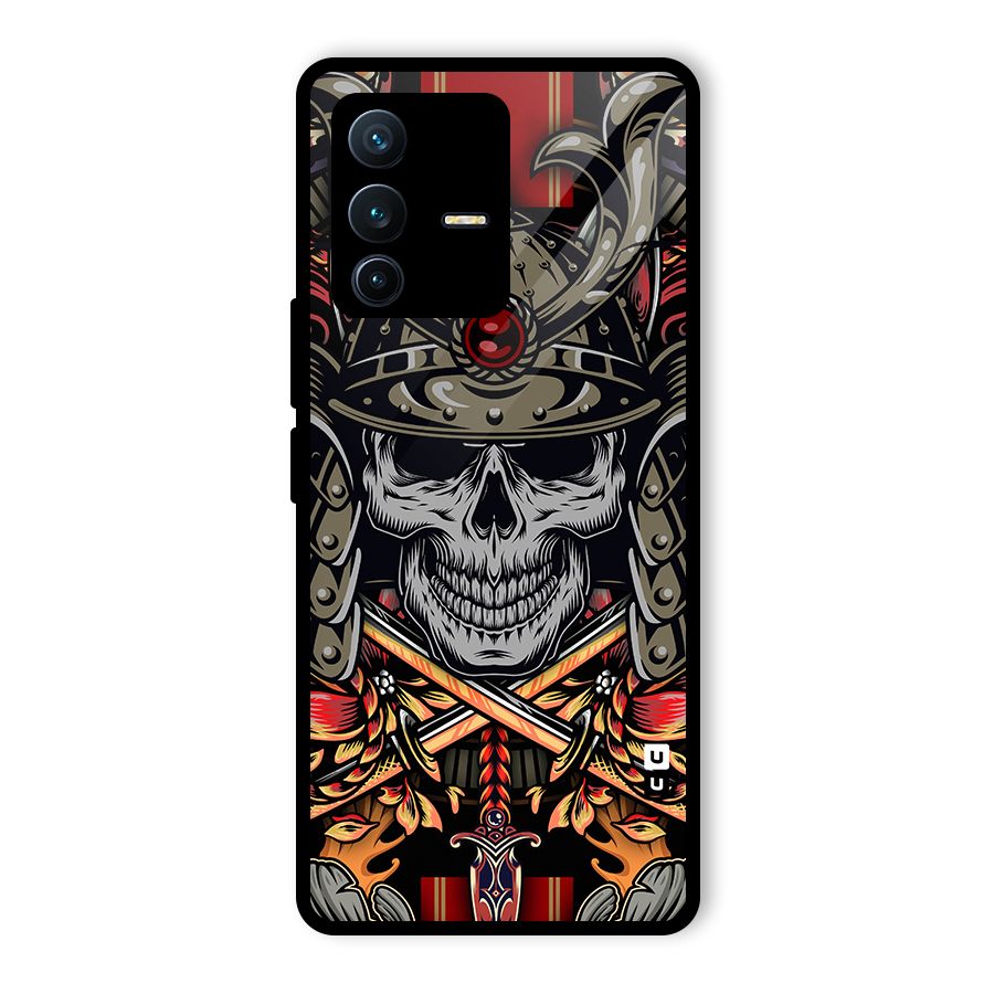 Skull Swords Snakes Glass Back Case for Vivo V23 Pro