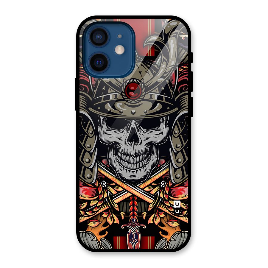 Skull Swords Snakes Glass Back Case for iPhone 12 Mini