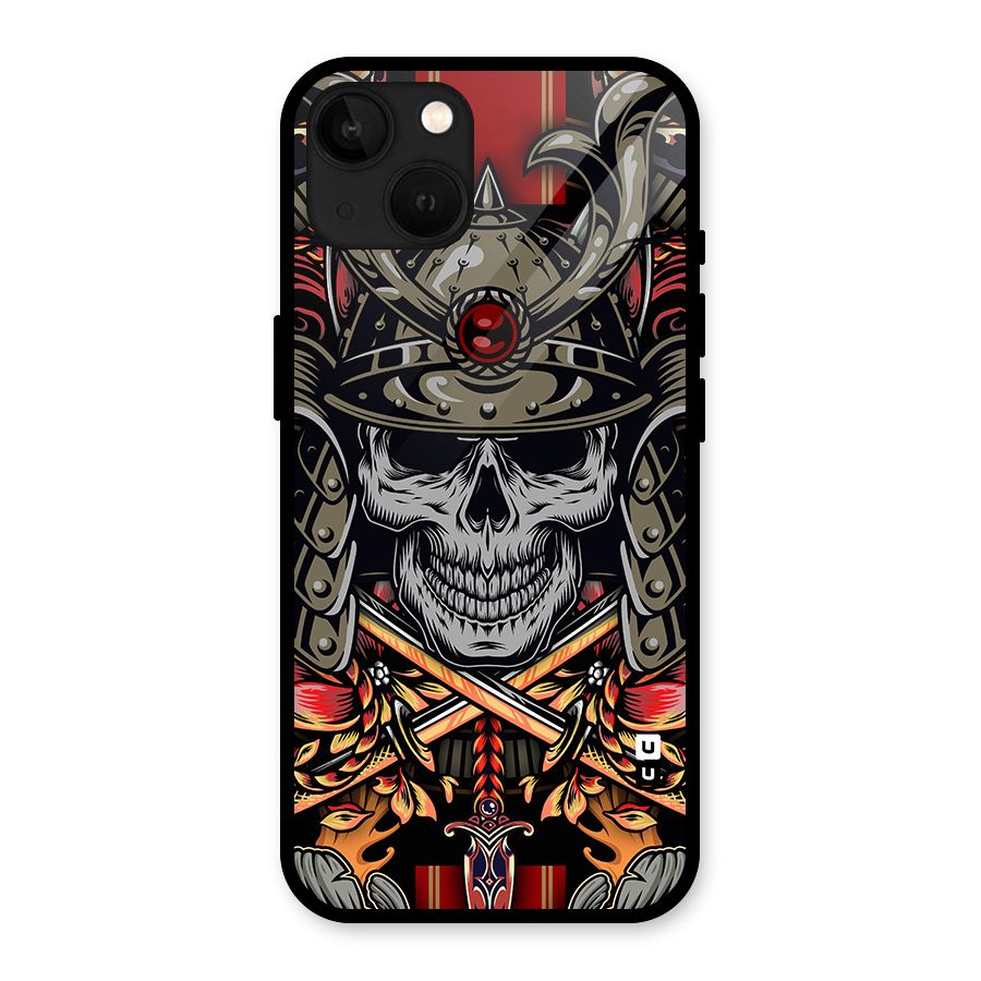 Skull Swords Snakes Glass Back Case for iPhone 13
