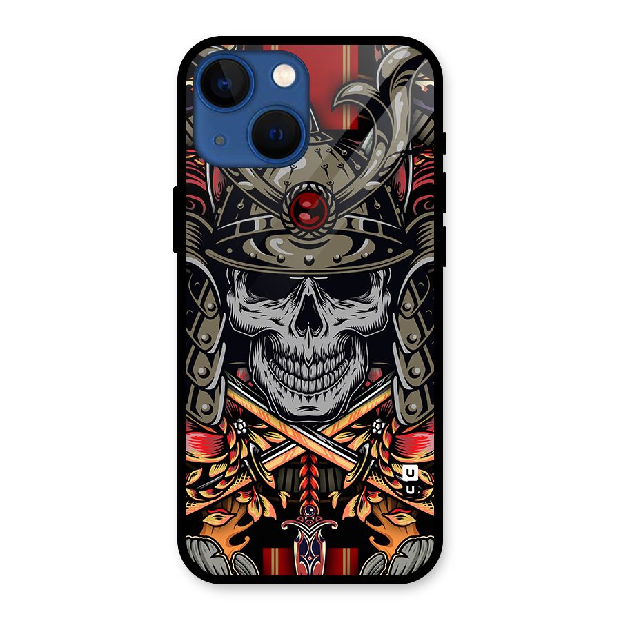 Skull Swords Snakes Glass Back Case for iPhone 13 Mini