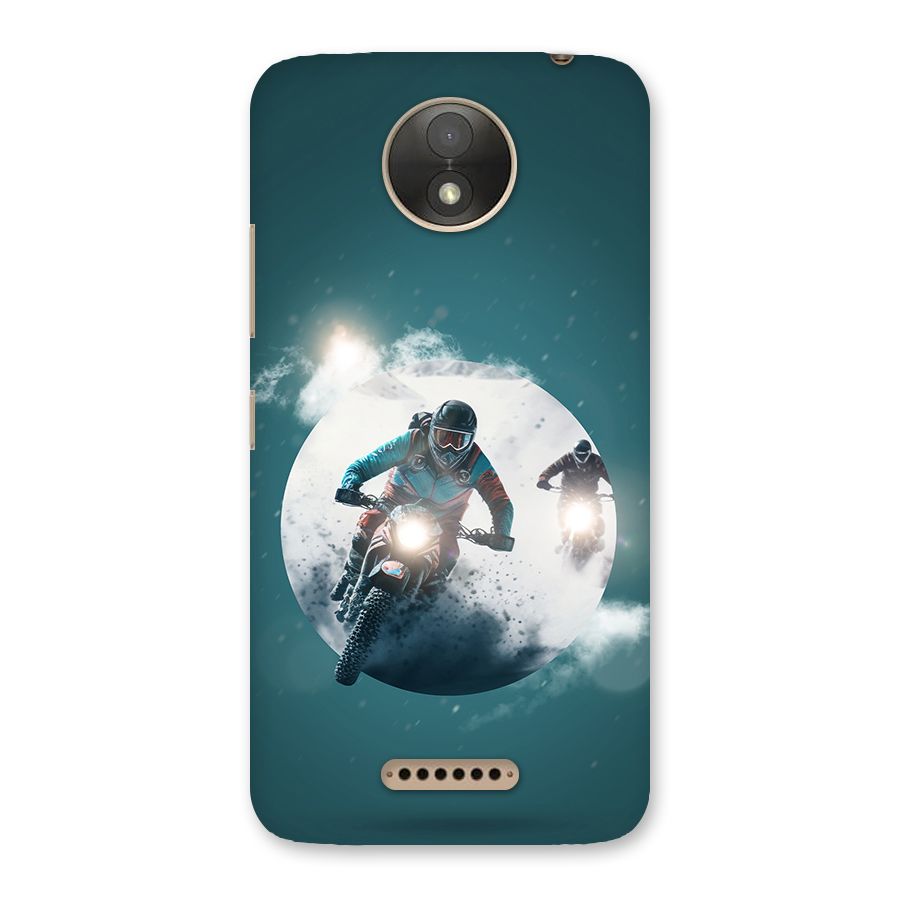 Sky Biker Back Case for Moto C Plus