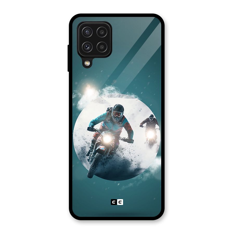 Sky Biker Glass Back Case for Galaxy A22 4G