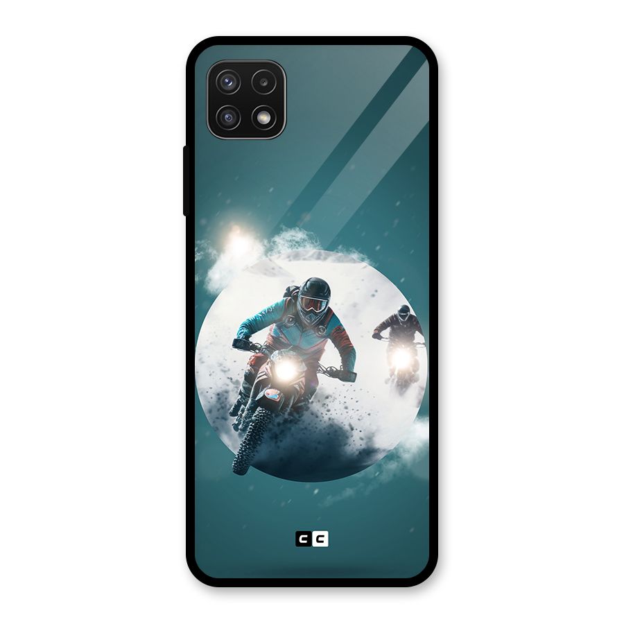 Sky Biker Glass Back Case for Galaxy A22 5G