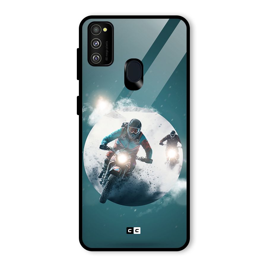 Sky Biker Glass Back Case for Galaxy M30s