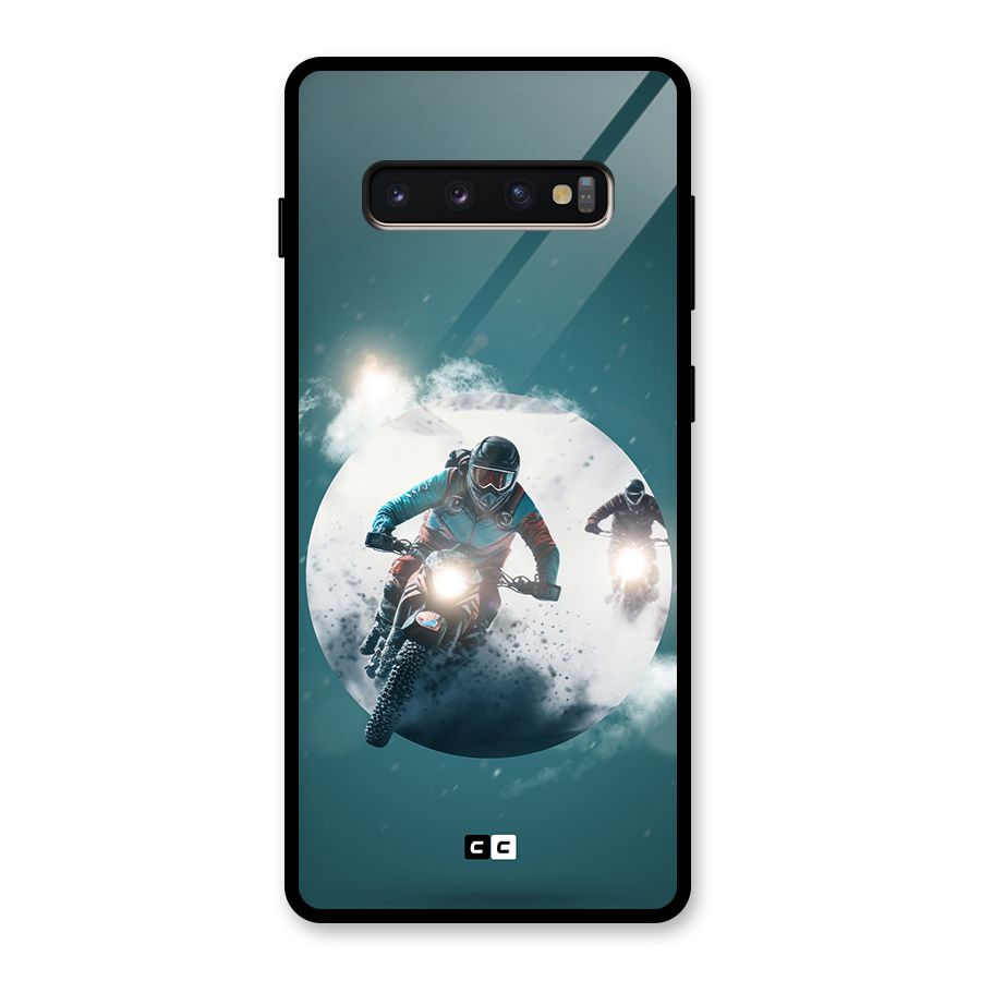 Sky Biker Glass Back Case for Galaxy S10 Plus