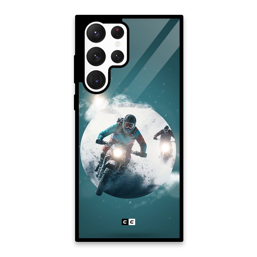 Sky Biker Glass Back Case for Galaxy S22 Ultra 5G