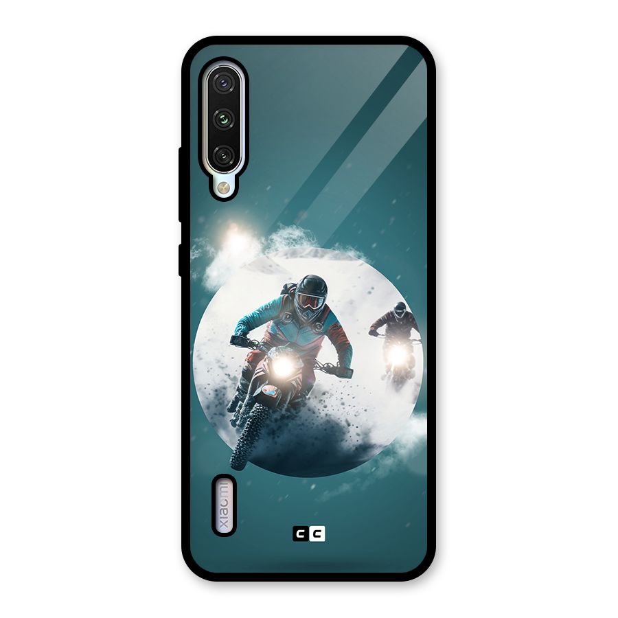 Sky Biker Glass Back Case for Mi A3