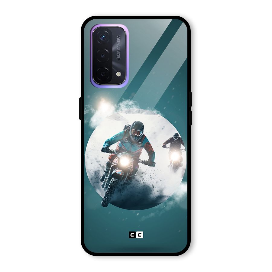 Sky Biker Glass Back Case for Oppo A74 5G