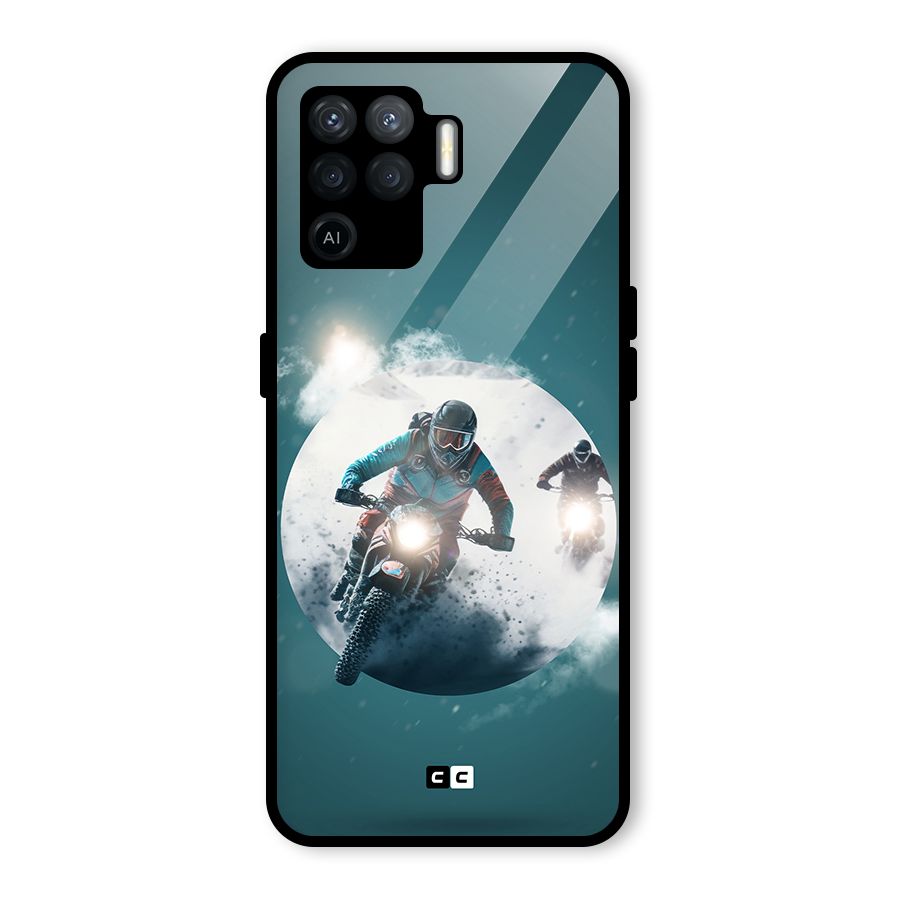 Sky Biker Glass Back Case for Oppo F19 Pro