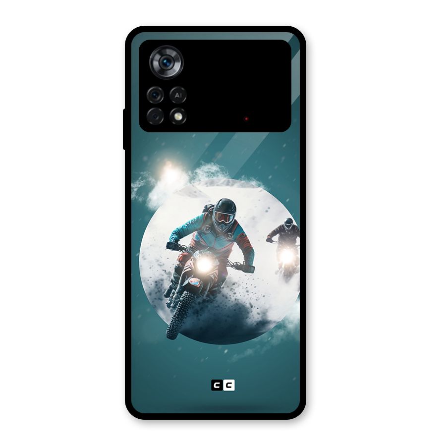Sky Biker Glass Back Case for Poco X4 Pro 5G