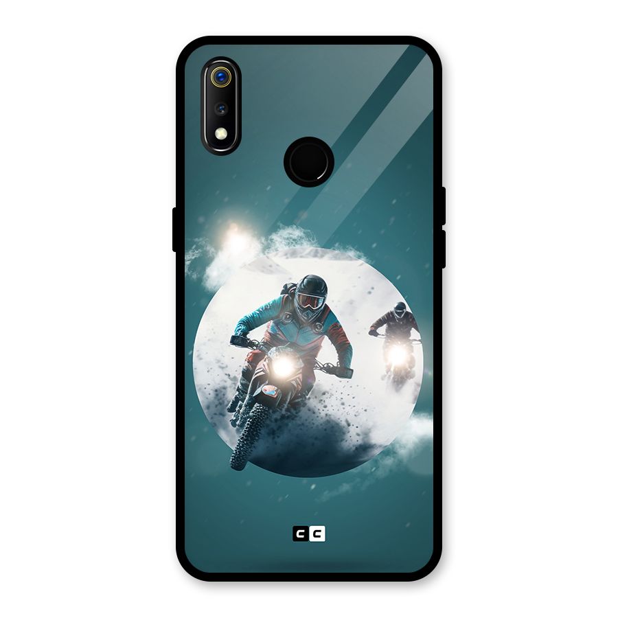 Sky Biker Glass Back Case for Realme 3i