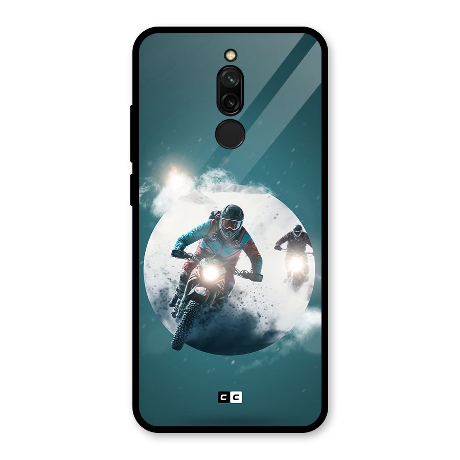 Sky Biker Glass Back Case for Redmi 8