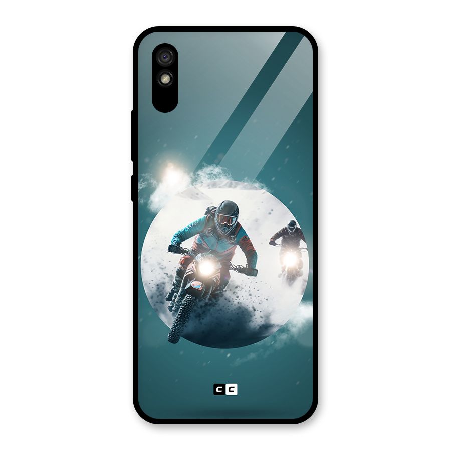 Sky Biker Glass Back Case for Redmi 9A