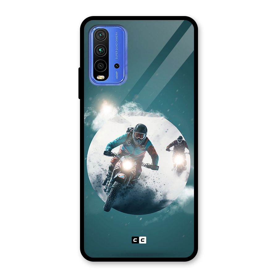 Sky Biker Glass Back Case for Redmi 9 Power