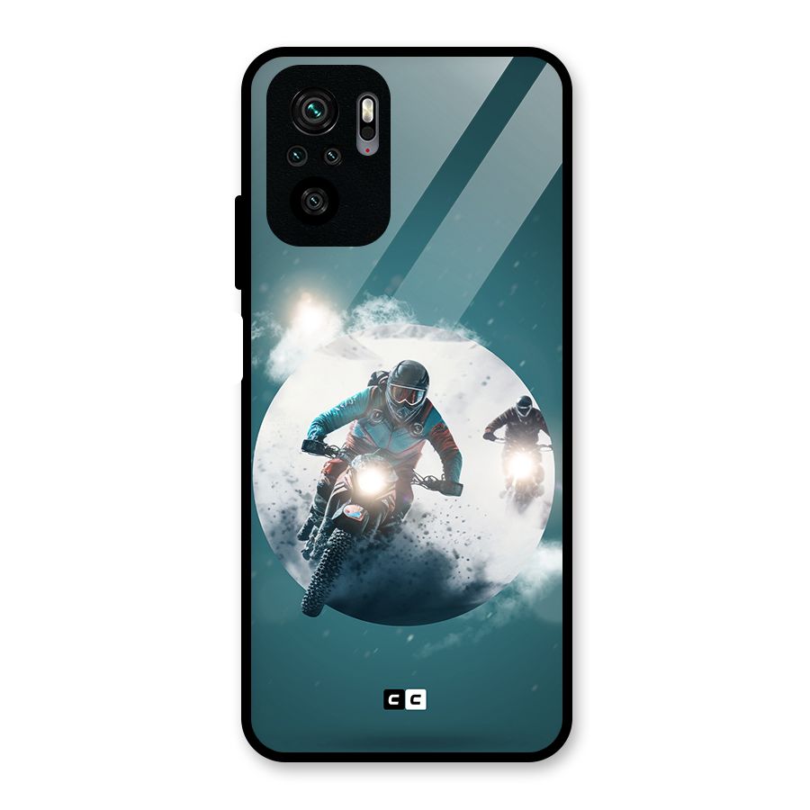 Sky Biker Glass Back Case for Redmi Note 10S