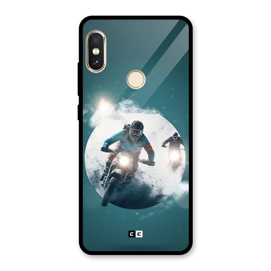 Sky Biker Glass Back Case for Redmi Note 5 Pro