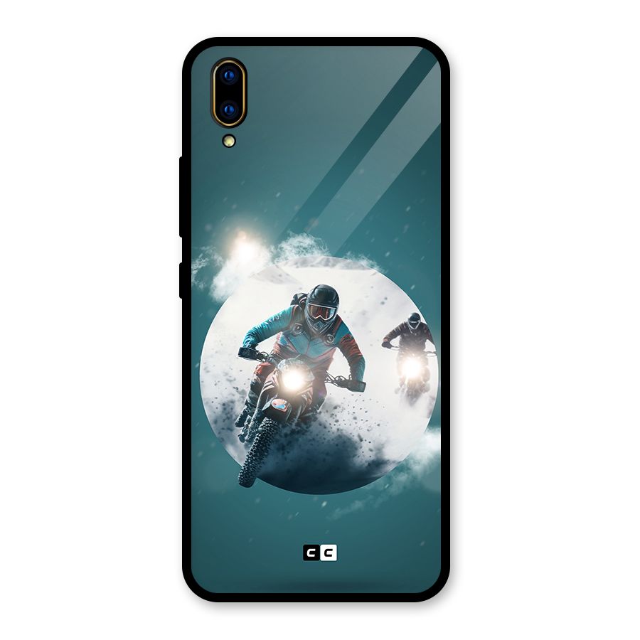 Sky Biker Glass Back Case for Vivo V11 Pro