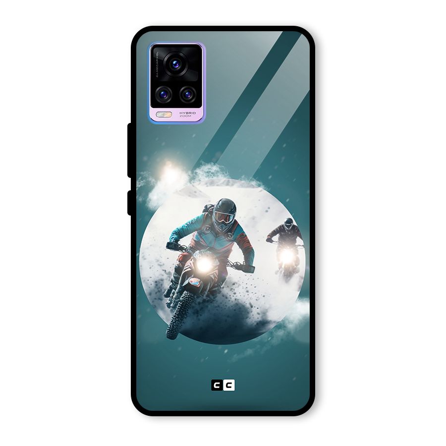 Sky Biker Glass Back Case for Vivo V20 Pro