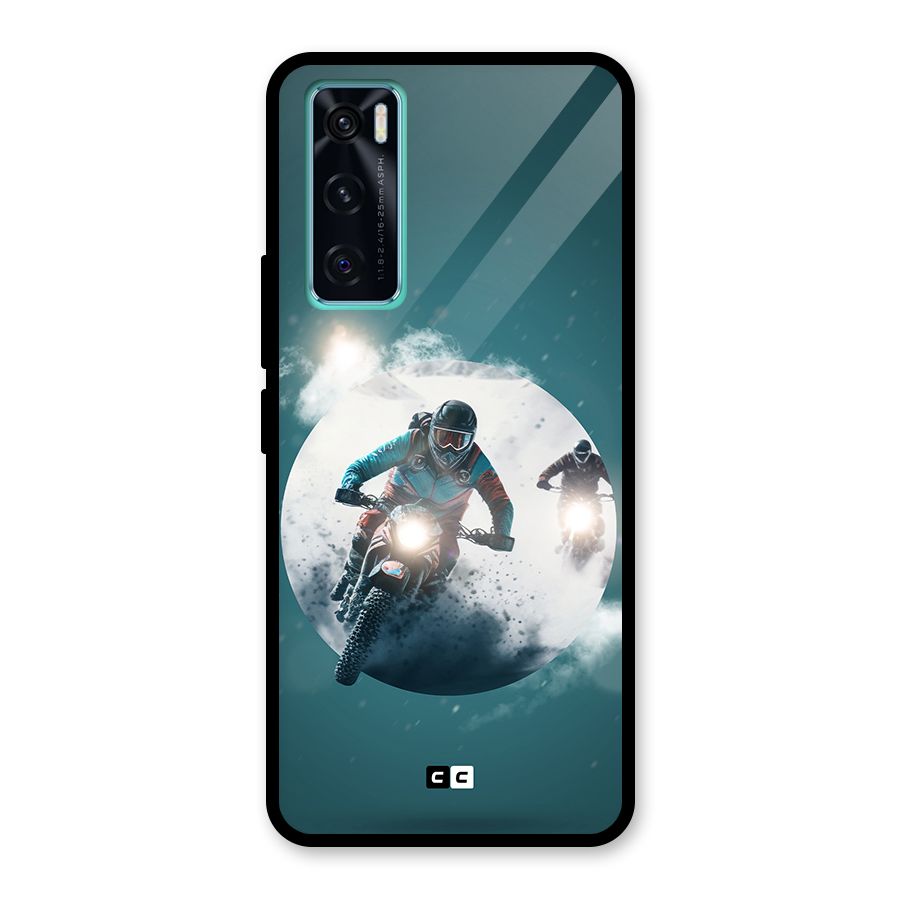 Sky Biker Glass Back Case for Vivo V20 SE