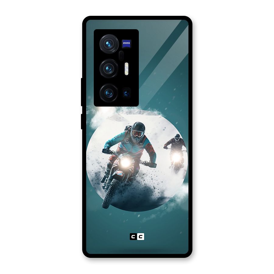 Sky Biker Glass Back Case for Vivo X70 Pro Plus