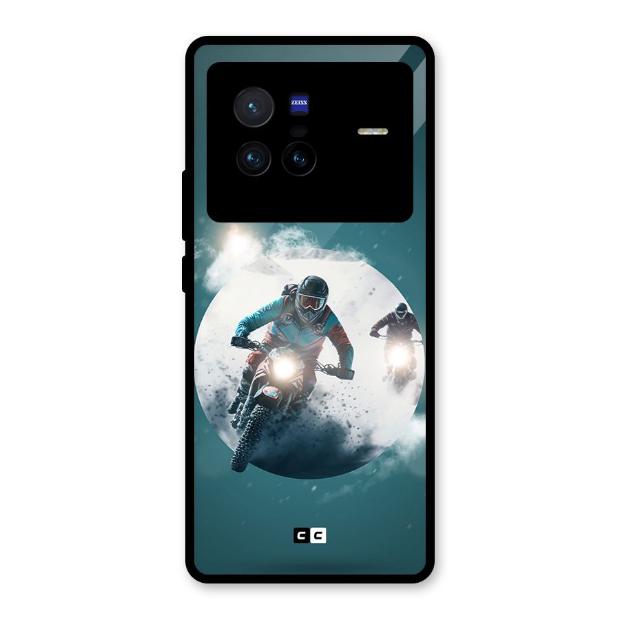 Sky Biker Glass Back Case for Vivo X80
