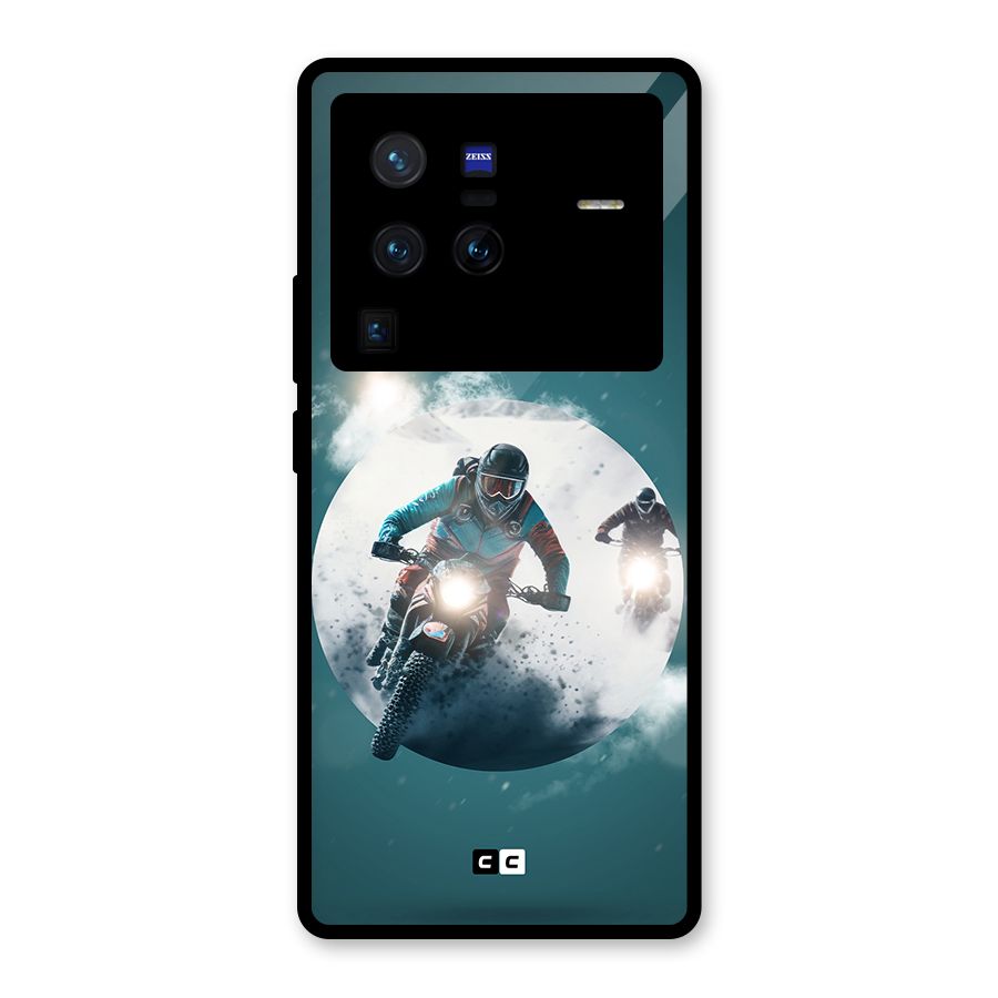 Sky Biker Glass Back Case for Vivo X80 Pro