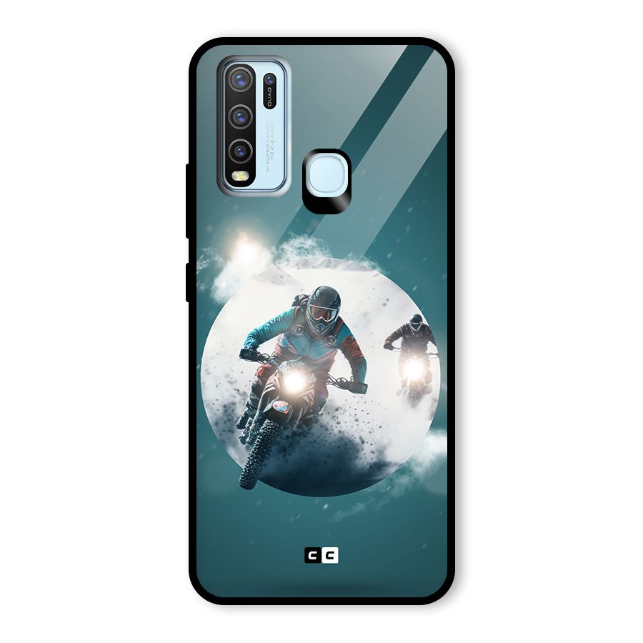Sky Biker Glass Back Case for Vivo Y30