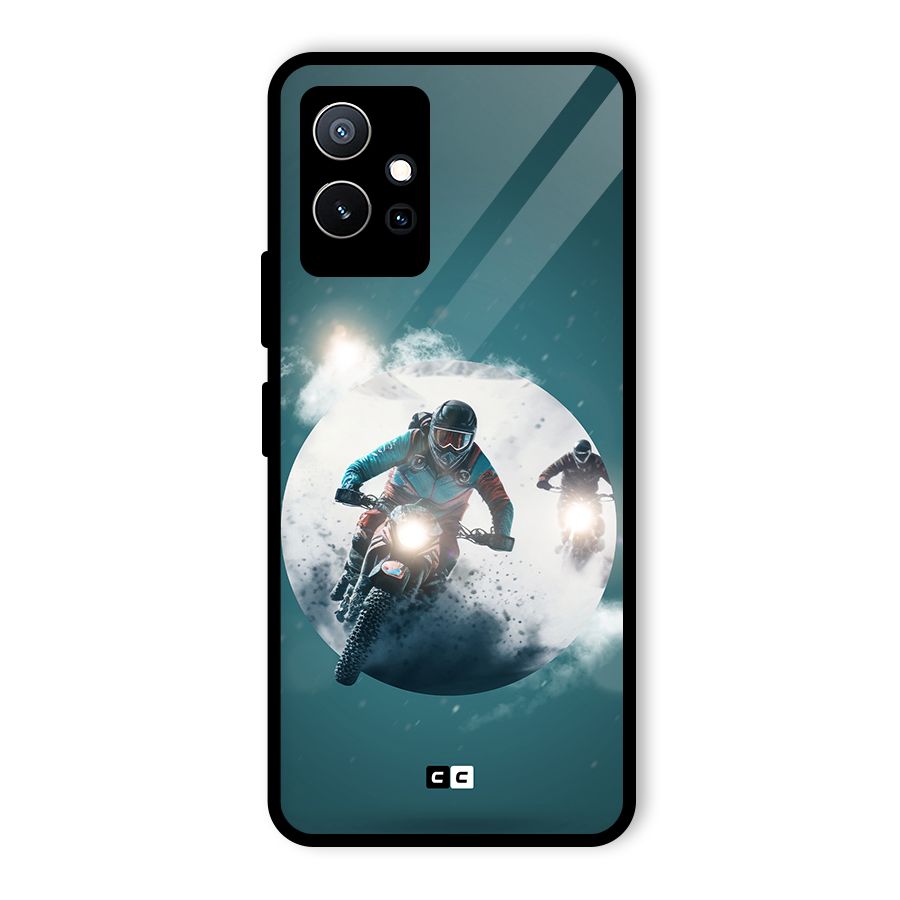 Sky Biker Glass Back Case for Vivo Y75 5G