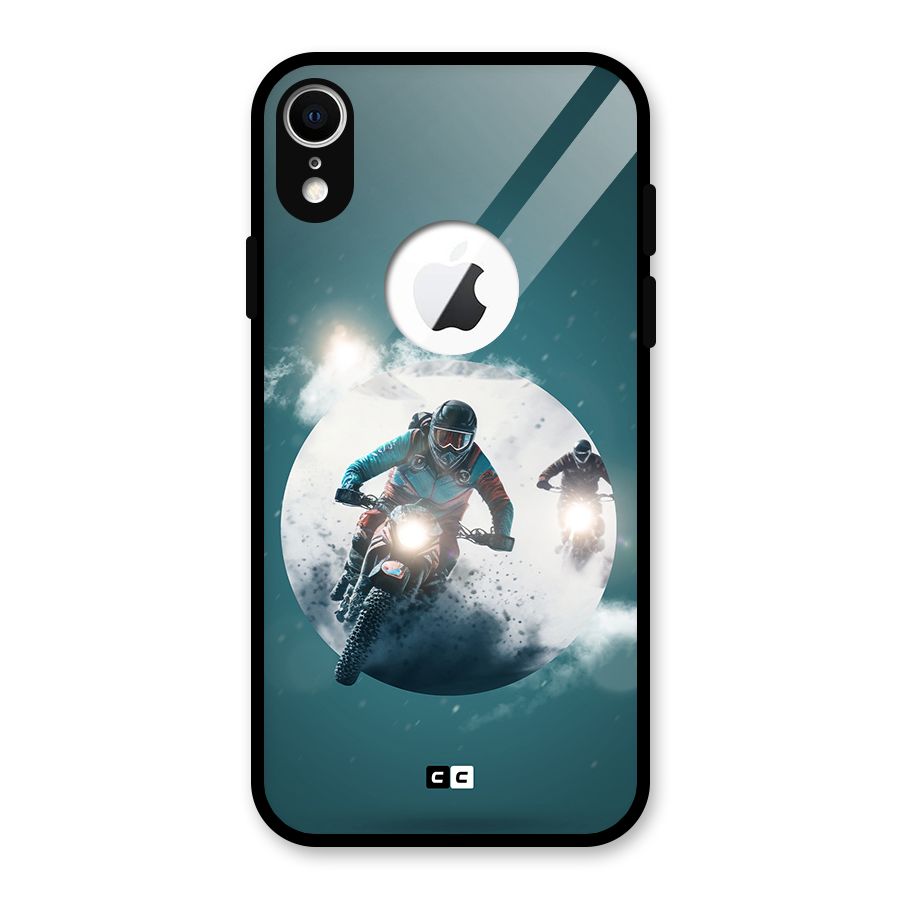 Sky Biker Glass Back Case for iPhone XR Logo Cut