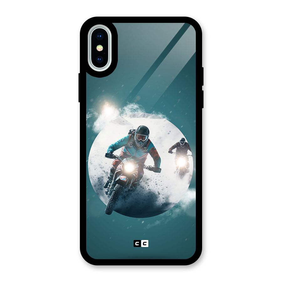 Sky Biker Glass Back Case for iPhone XS