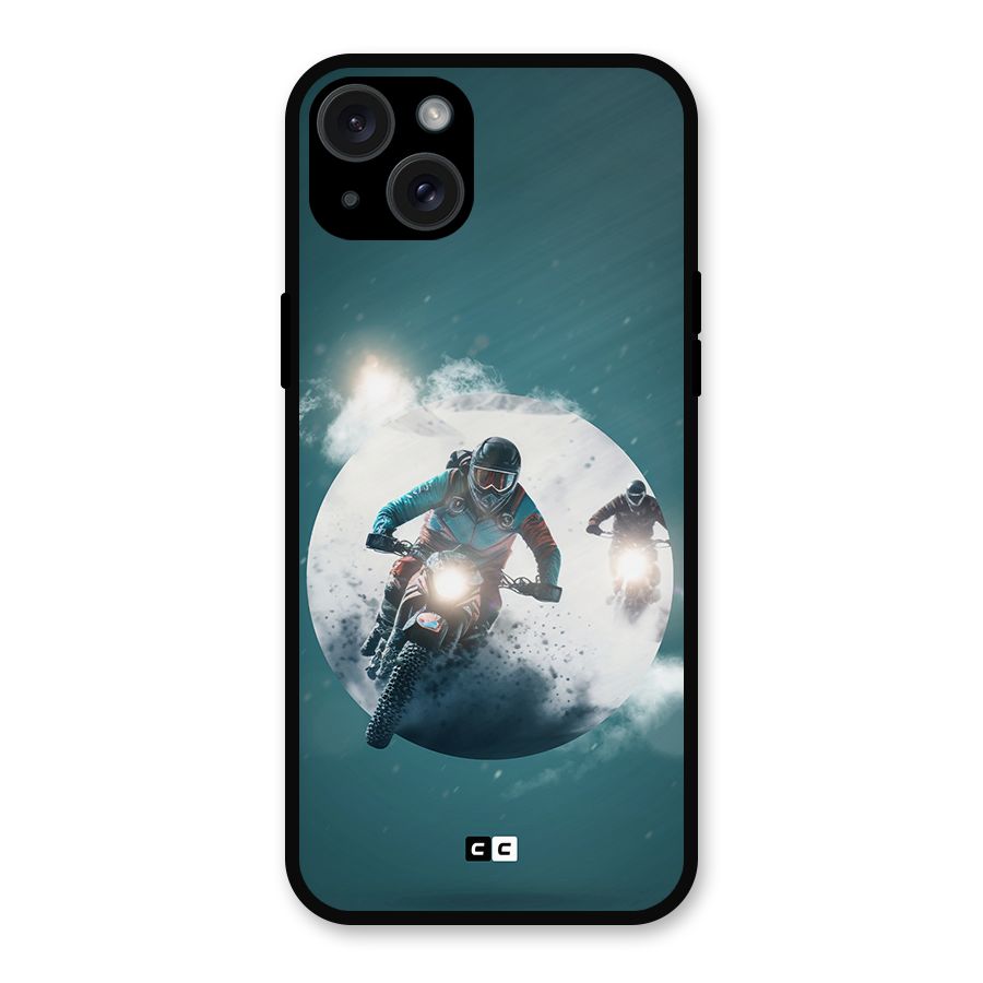 Sky Biker Metal Back Case for iPhone 15 Plus