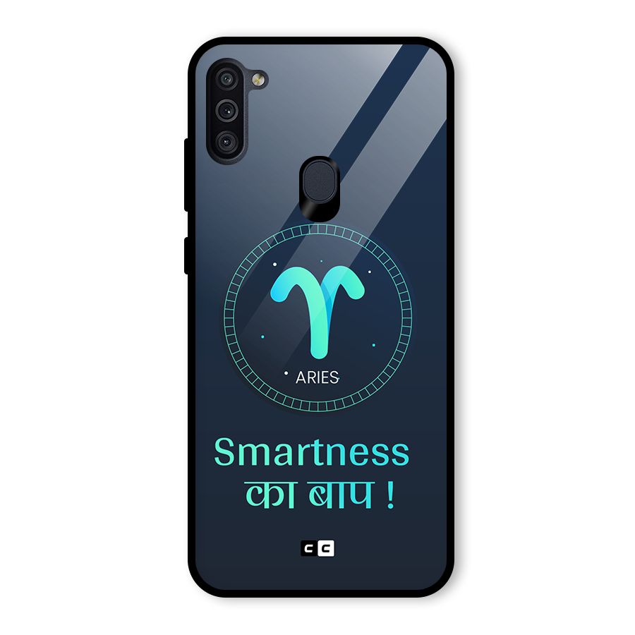 Smart Aries Glass Back Case for Galaxy M11